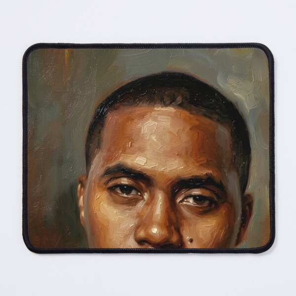 Item preview, Nas Rapper Oil Painting designed and sold by maretsad.