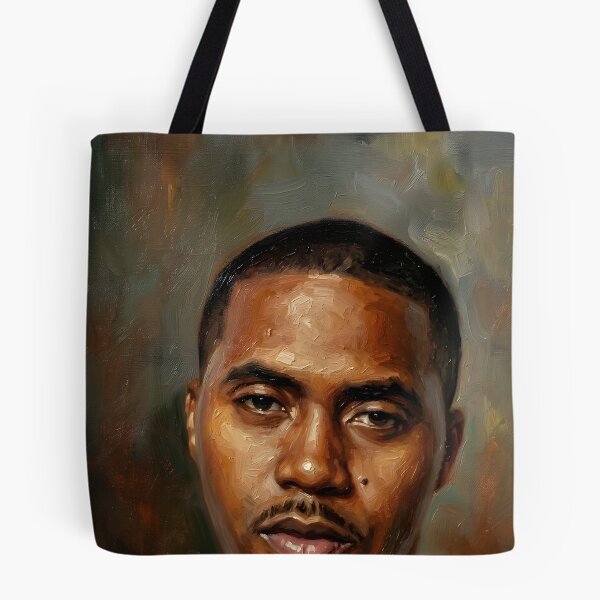 Item preview, Nas Rapper Oil Painting designed and sold by maretsad.
