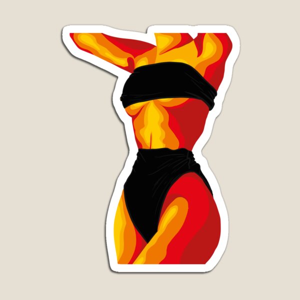 Item preview, Thermal Body Heatmap Red Orange Female Silhouette Art designed and sold by LudmylArt.