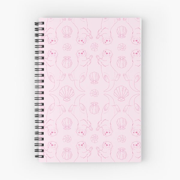 Aperçu de l'œuvre Cute Otters and Shells Pink Seamless Pattern Art créée et vendue par LudmylArt.