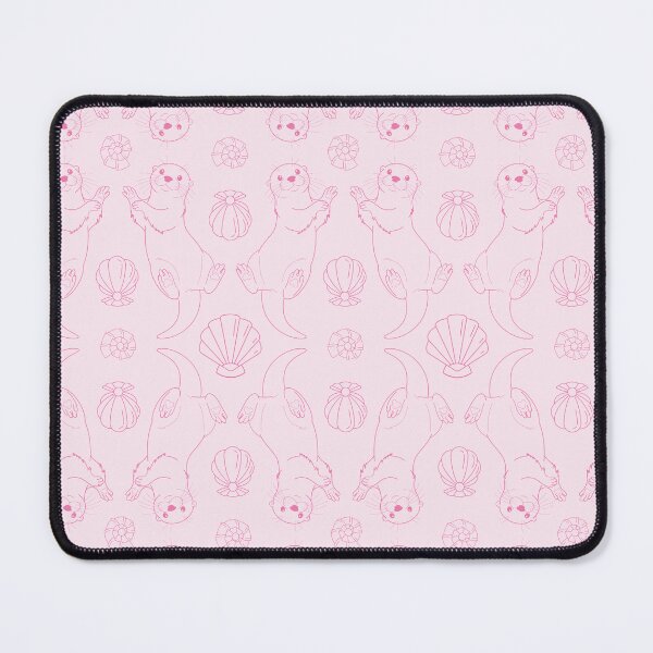 Item preview, Cute Otters and Shells Pink Seamless Pattern Art designed and sold by LudmylArt.