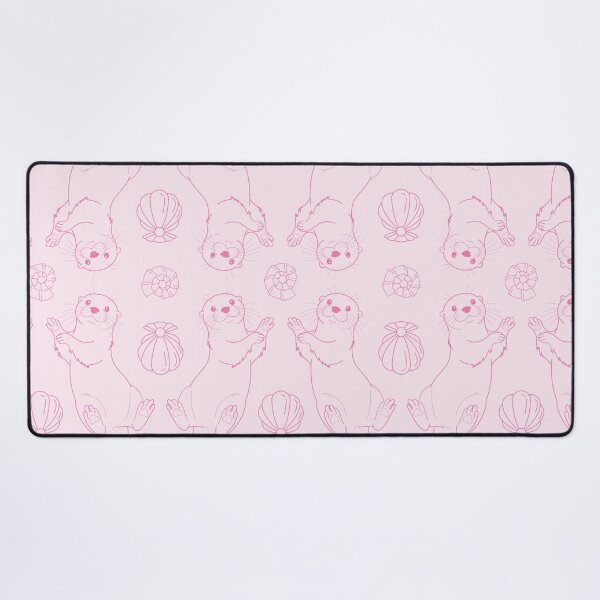 Item preview, Cute Otters and Shells Pink Seamless Pattern Art designed and sold by LudmylArt.