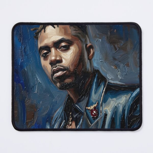 Item preview, Nas Rapper Oil Painting designed and sold by maretsad.