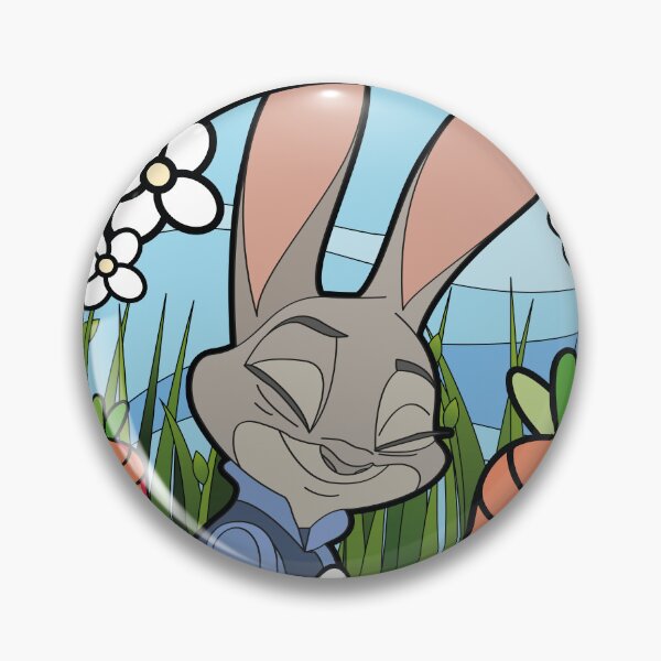 Item preview, Ilustración de Judy Hopps de Zootopia con el conejito y zanahorias en un marco circular. designed and sold by LudmylArt.
