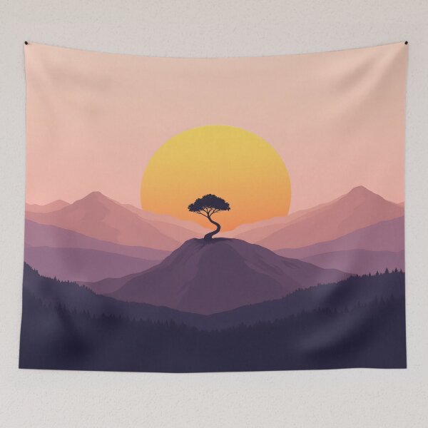 Item preview, Not Broken Just Different Art – Sunrise Mountain Landscape Neurodiversity Print designed and sold by Flownow.