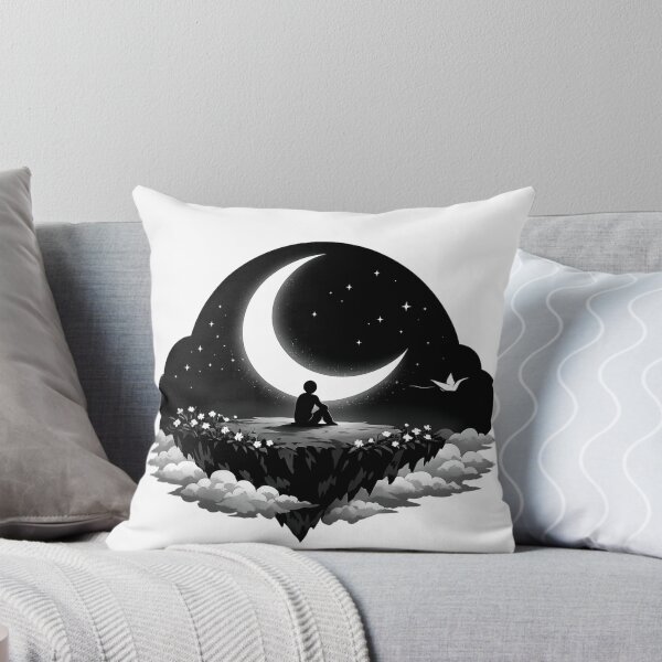 Item preview, Lonely Moon Dream | Minimalist Aesthetic Floating Island Illustration designed and sold by Trendykunnu.