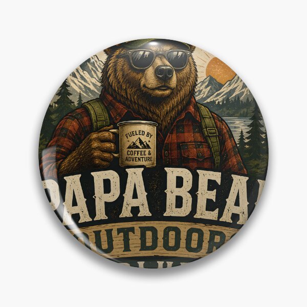 Item preview, Papa Bear Outdoors Club – Funny Bear Camping T-Shirt, Coffee Adventure Graphic, Father's Day Gift for Outdoor Dad designed and sold by Bright Static.