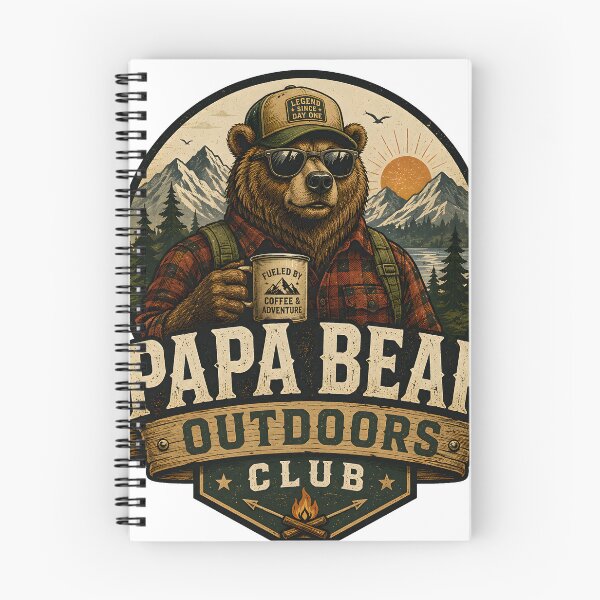 Item preview, Papa Bear Outdoors Club – Funny Bear Camping T-Shirt, Coffee Adventure Graphic, Father's Day Gift for Outdoor Dad designed and sold by Bright Static.