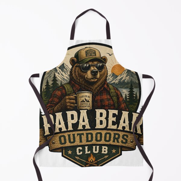 Item preview, Papa Bear Outdoors Club – Funny Bear Camping T-Shirt, Coffee Adventure Graphic, Father's Day Gift for Outdoor Dad designed and sold by Bright Static.