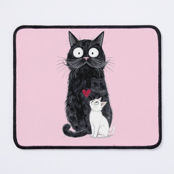 Item preview, Big Black Cat and Small White Kitten designed and sold by BLUESKY11a.