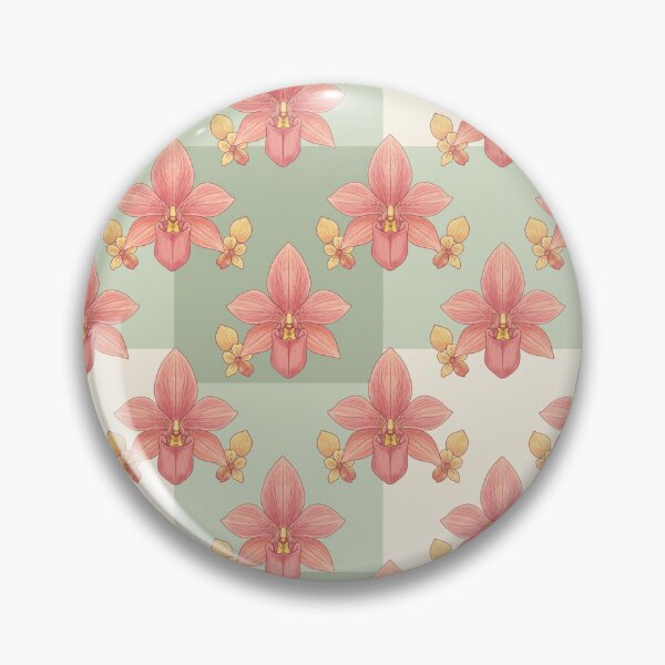 Item preview, Pastel Orchids & Yellow Blooms – Modern Checkerboard Botanical Seamless Pattern designed and sold by The Digital Compass.