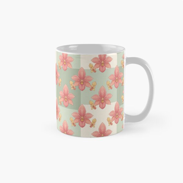 Item preview, Pastel Orchids & Yellow Blooms – Modern Checkerboard Botanical Seamless Pattern designed and sold by The Digital Compass.
