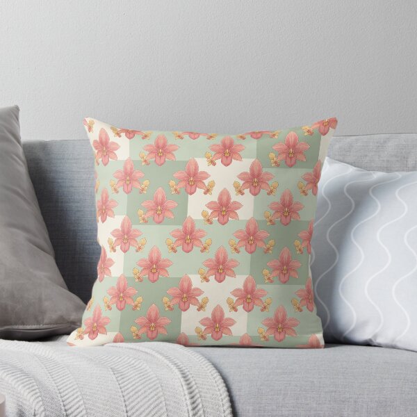Item preview, Pastel Orchids & Yellow Blooms – Modern Checkerboard Botanical Seamless Pattern designed and sold by The Digital Compass.