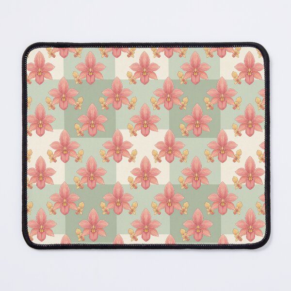Item preview, Pastel Orchids & Yellow Blooms – Modern Checkerboard Botanical Seamless Pattern designed and sold by The Digital Compass.