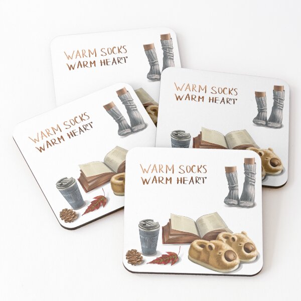 Item preview, Warm Socks Warm Heart Watercolor Clipart with Coffee, Book and Cozy Autumn Items designed and sold by Ms. Iryna.