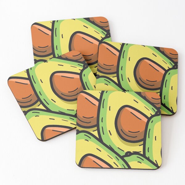 Item preview, Cute Fresh Avocado Halves Doodle Pattern Healthy Green Food Art designed and sold by LYAN-STORE.