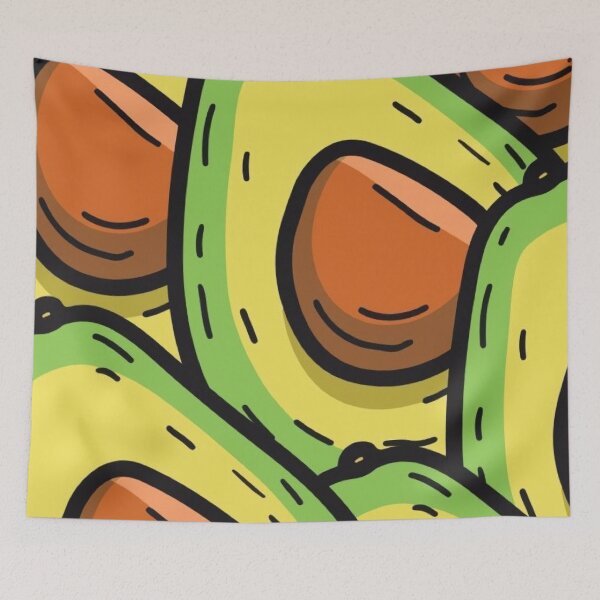 Item preview, Cute Fresh Avocado Halves Doodle Pattern Healthy Green Food Art designed and sold by LYAN-STORE.