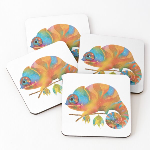 Item preview, Vibrant Yellow Chameleon Rainbow Reptile designed and sold by Karin Taylor.
