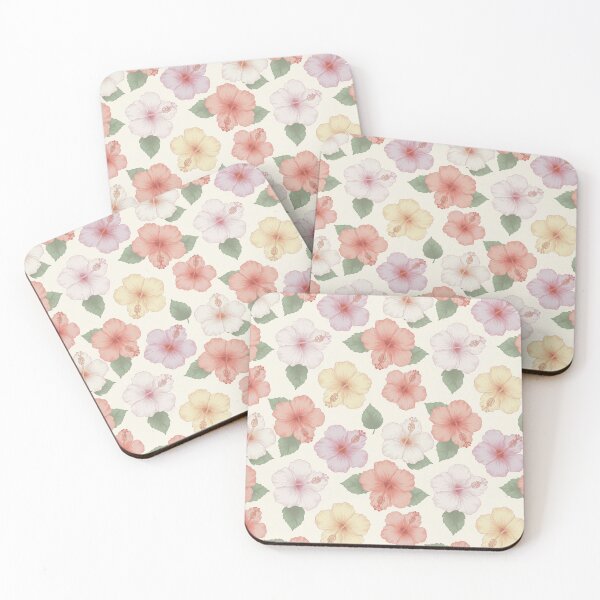 Item preview, Pastel Hibiscus Blossoms – Soft Tropical Floral Seamless Pattern designed and sold by The Digital Compass.