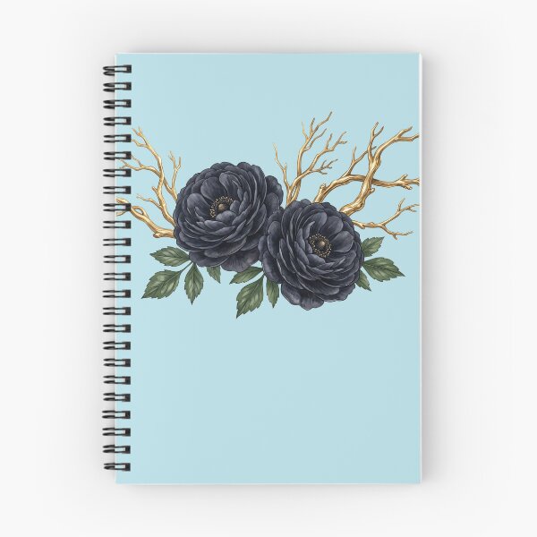 Item preview, Dark Black Peony Golden Twigs Luxury Gothic Floral Art designed and sold by BreezifyDesignStudio.