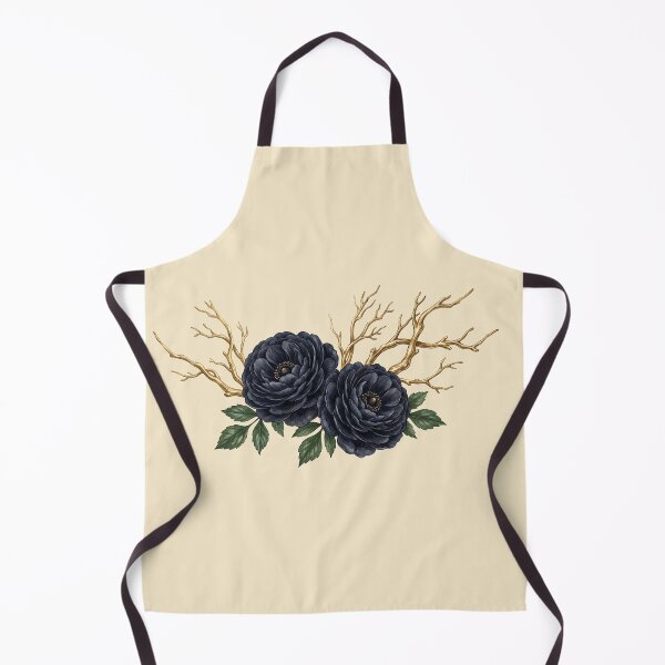 Item preview, Dark Black Peony Golden Twigs Luxury Gothic Floral Art designed and sold by BreezifyDesignStudio.