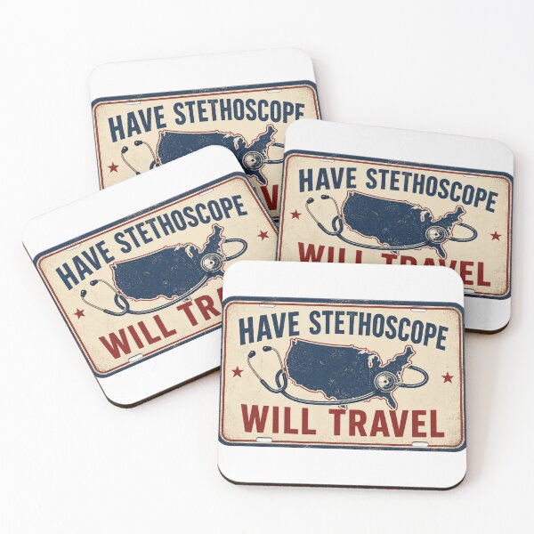 Item preview, Travel Nurse Retro USA License Plate Stethoscope designed and sold by bangsy.
