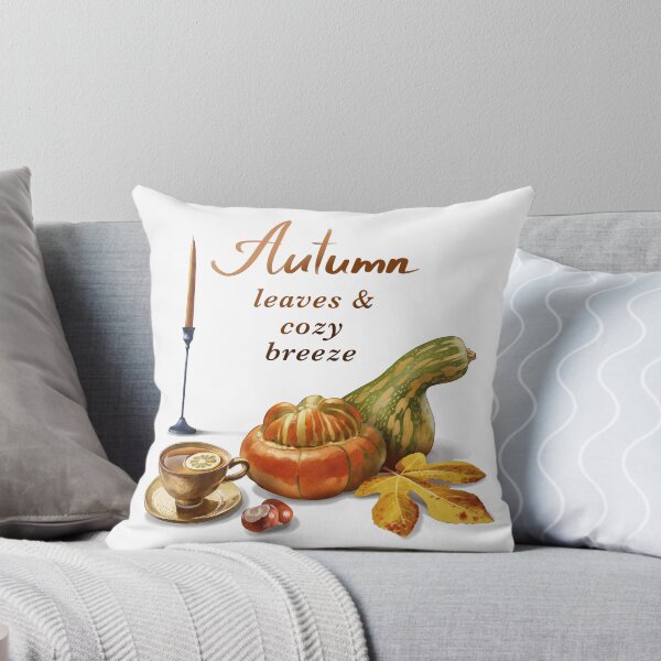 Item preview, Autumn Leaves and Cozy Breeze Watercolor Clipart with Pumpkin, Tea and Candle designed and sold by Ms. Iryna.