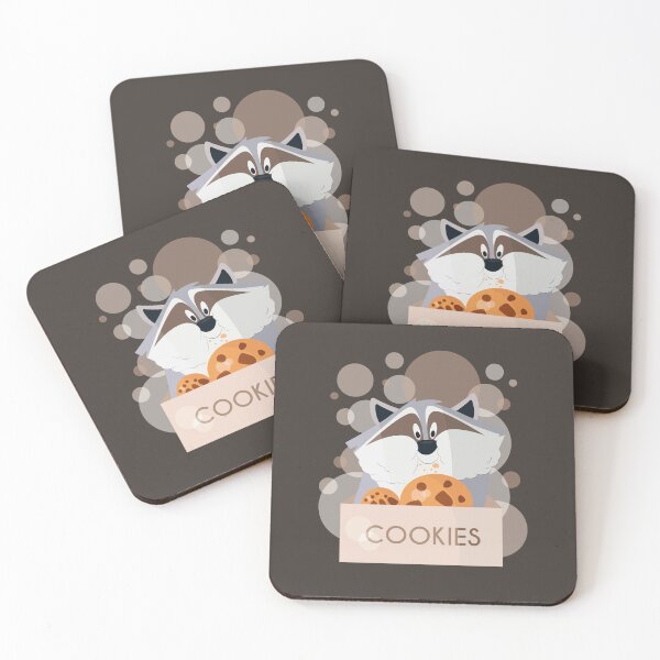 Item preview, Meeko Raccoon Eating Biscuit Circle Frame Illustration designed and sold by LudmylArt.
