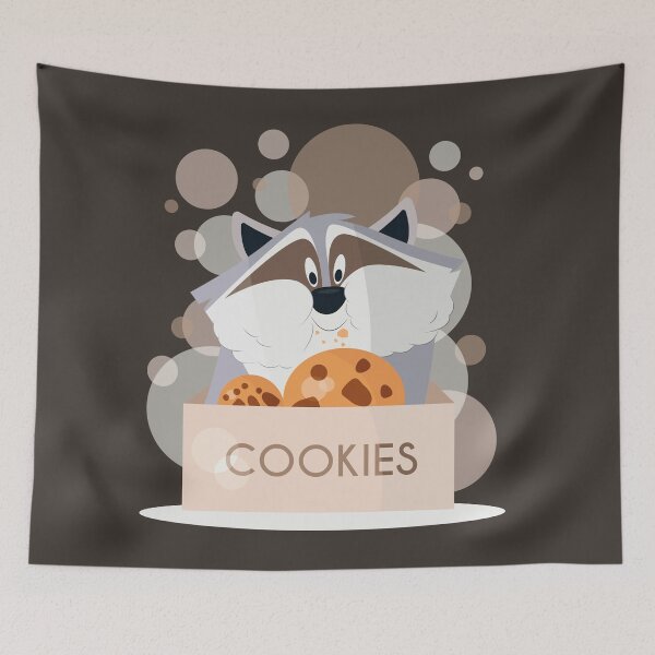 Item preview, Meeko Raccoon Eating Biscuit Circle Frame Illustration designed and sold by LudmylArt.