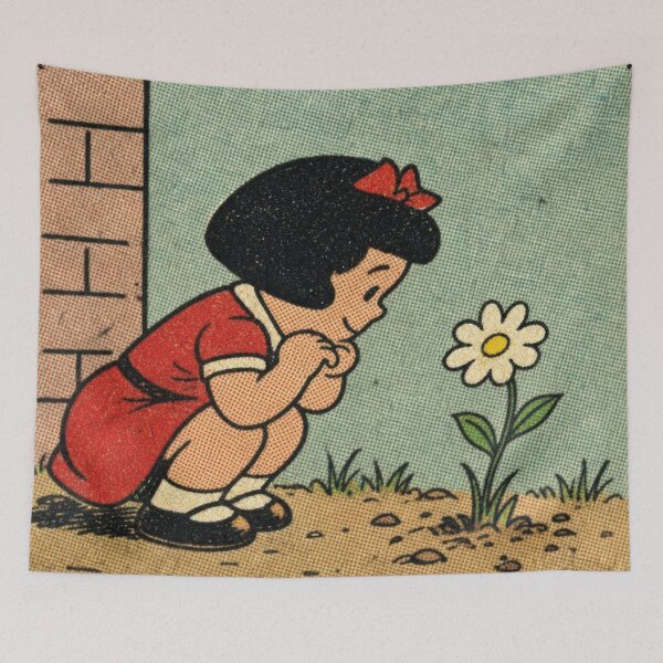 Item preview, Retro comic girl with flower designed and sold by Mauswohn.
