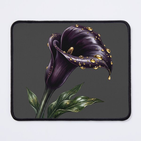 Item preview, Deep Purple Calla Lily Liquid Gold Droplets Botanical designed and sold by BreezifyDesignStudio.