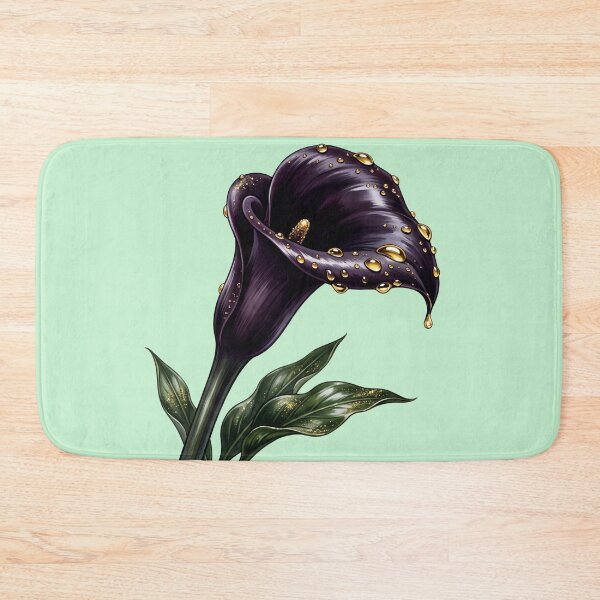 Item preview, Deep Purple Calla Lily Liquid Gold Droplets Botanical designed and sold by BreezifyDesignStudio.