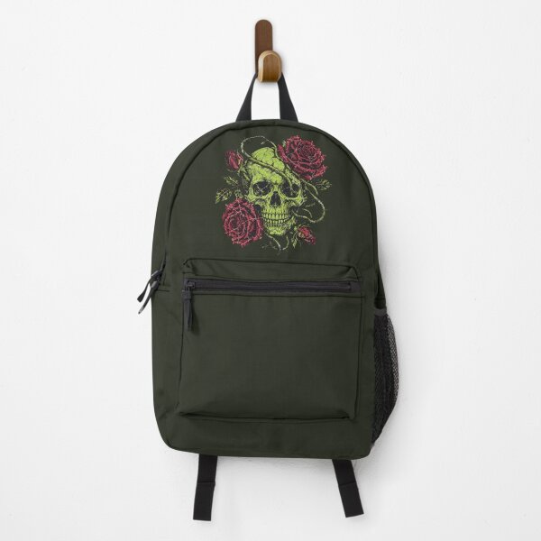 Item preview, Gothic Skull and Roses Moss Green Grunge Streetwear designed and sold by W&RParadise.