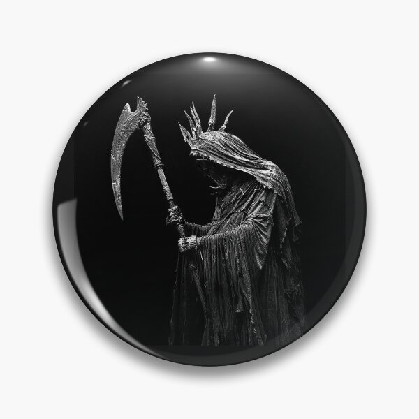 Item preview, Crowned Grim Reaper with Scythe Dark Gothic Fantasy Art designed and sold by inkoutninja.