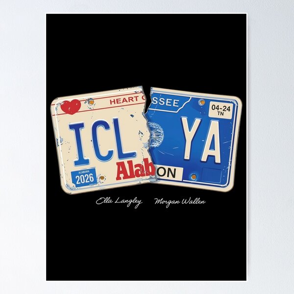 Item preview, Ella Langley and Morgan Wallen Icl Ya License Plate designed and sold by oliviamaer.