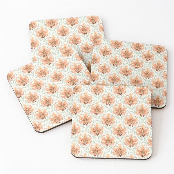 Item preview, Orange Lily Blossoms – Warm Tropical Botanical Seamless Pattern designed and sold by The Digital Compass.