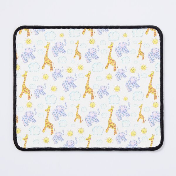 Item preview, Cute Giraffe and Elephant Friends Kids Pattern - Colorful Pencil Drawing Nursery Decor - Baby Shower Gift for Safari Lovers designed and sold by Marina Khromova.
