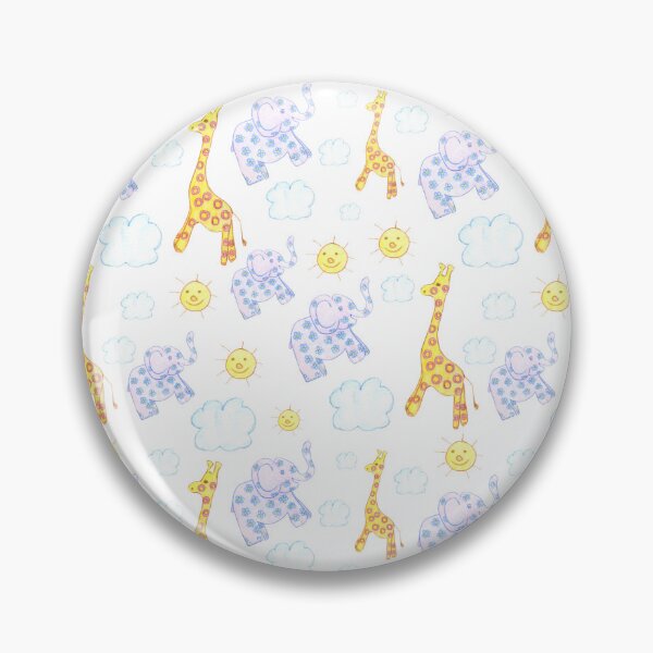 Item preview, Cute Giraffe and Elephant Friends Kids Pattern - Colorful Pencil Drawing Nursery Decor - Baby Shower Gift for Safari Lovers designed and sold by Marina Khromova.
