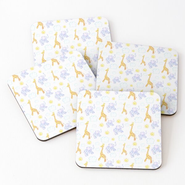 Item preview, Cute Giraffe and Elephant Friends Kids Pattern - Colorful Pencil Drawing Nursery Decor - Baby Shower Gift for Safari Lovers designed and sold by Marina Khromova.