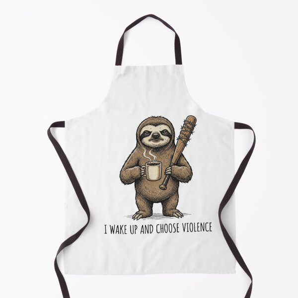 Item preview, I Wake Up And Choose Violence Cool Sloth Coffee Baseball Bat designed and sold by raedattia.