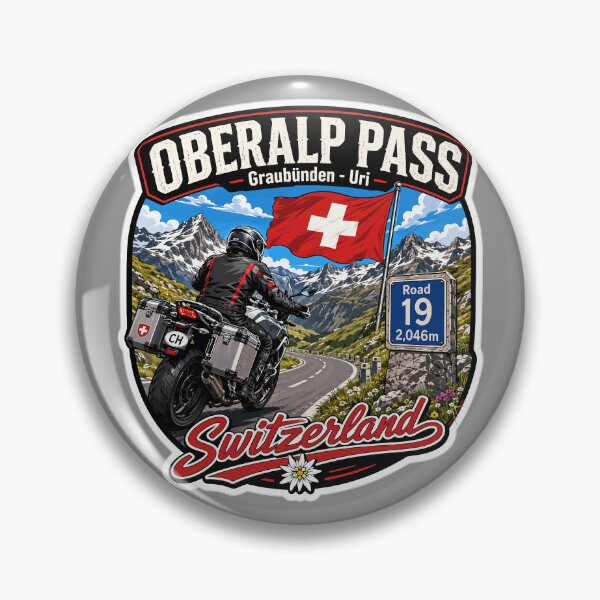 Item preview, Oberalp Pass Oberalppass Switzerland Suisse Schweiz Motorcycle Sticker TShirt 04 designed and sold by OuterShellUK.
