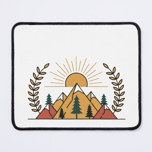 Item preview, Boho Mountain Sunrise | Earthy Retro Boho Landscape Art designed and sold by Dzblack.