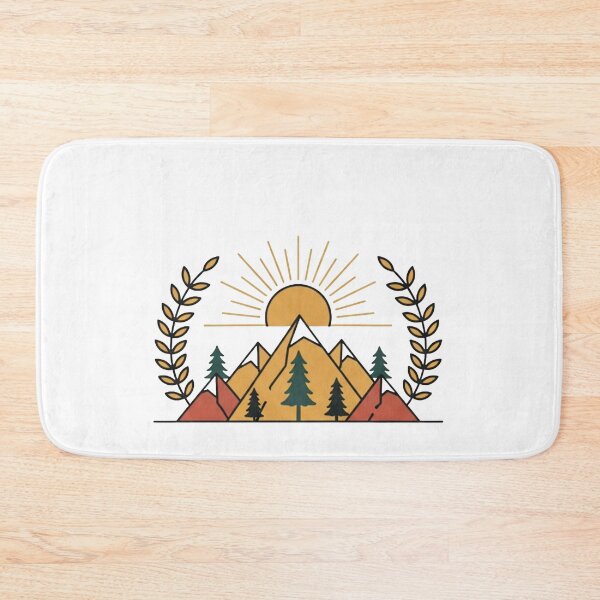 Item preview, Boho Mountain Sunrise | Earthy Retro Boho Landscape Art designed and sold by Dzblack.