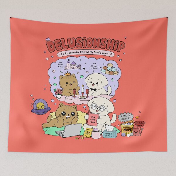 Item preview, Delusionship - Delulu Brain Relationship Cute Kawaii Art designed and sold by snewen.