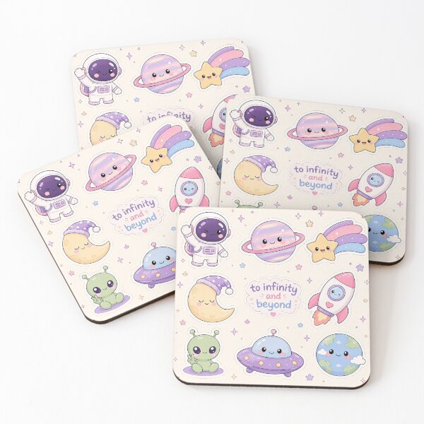 Item preview, Kawaii Space Sticker Sheet - Astronaut Alien Planet designed and sold by ASTROVIA .
