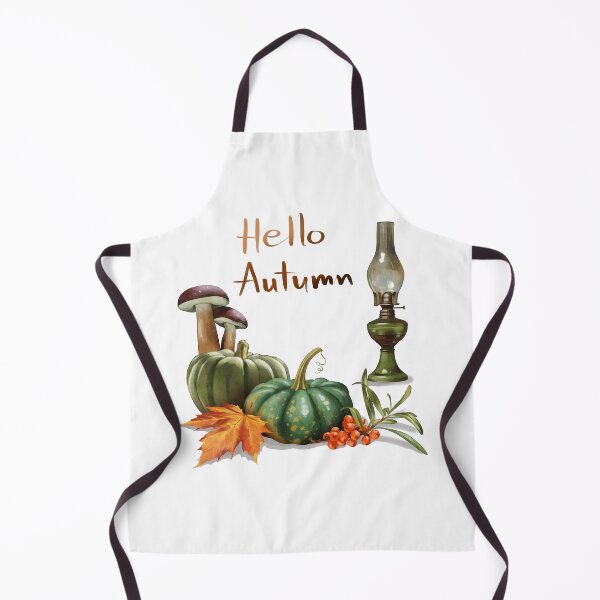 Item preview, Hello Autumn Watercolor Clipart with Pumpkin, Mushrooms, Lantern and Rowan Berries designed and sold by Ms. Iryna.