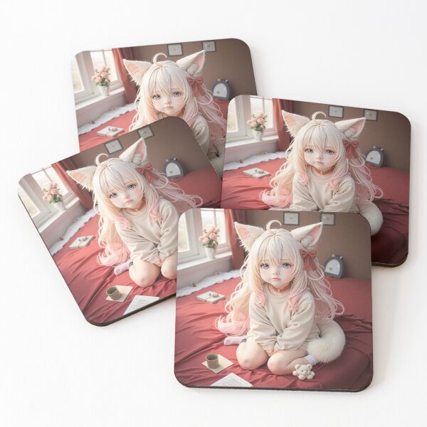 Item preview, Cute Anime Fox Girl with Fluffy Ears designed and sold by CozyLittleShop.