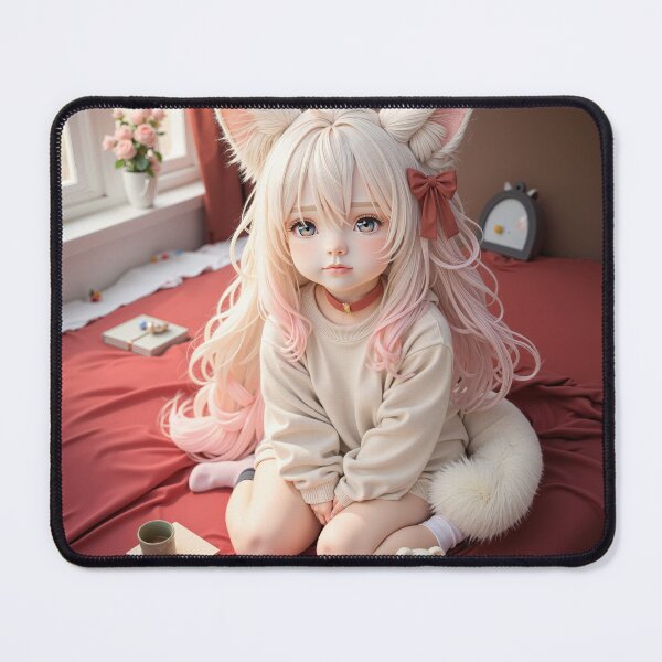 Item preview, Cute Anime Fox Girl with Fluffy Ears designed and sold by CozyLittleShop.
