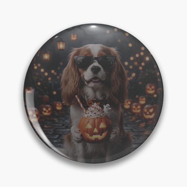 Item preview, Cavalier King Charles Spaniel Halloween Pumpkin Spice Latte designed and sold by raedattia.