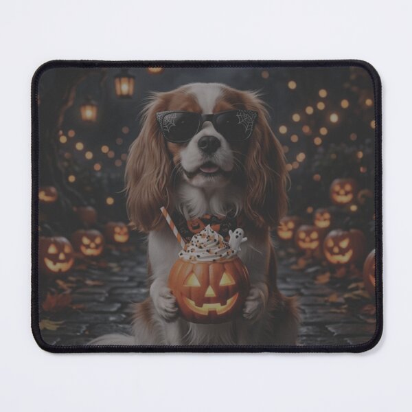 Item preview, Cavalier King Charles Spaniel Halloween Pumpkin Spice Latte designed and sold by raedattia.